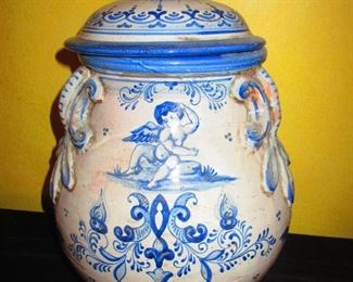 Faience Pottery Covered Jug by Abigails