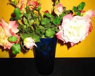 Biot Vase with Faux Flowers