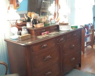 Bedroom #3 antique dresser, matches twin beds and nightstand