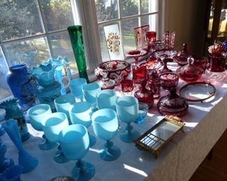 Turquoise colored glass