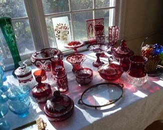 Antique ruby red glass