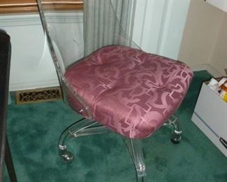 Lucite Rolling Chair
