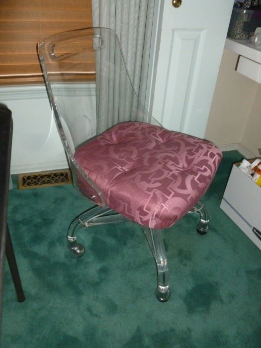 Lucite Rolling Chair