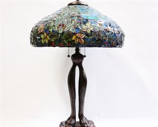 Large Colorful Stained Glass Table Lamp
