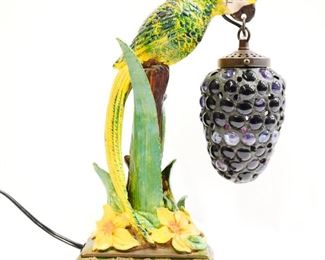 Parrot Dangling Glass Grapes Lamp