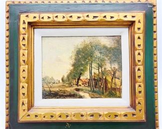 Original Oil on Canvas Village Painting
