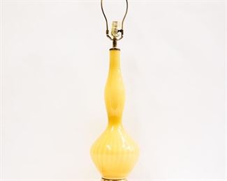 Vintage Tall Yellow Table Lamp
