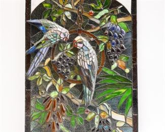 Parrots Stained Glass Window
