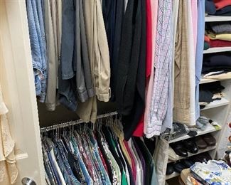 Large selection of quality men’s clothing, most “Large”.