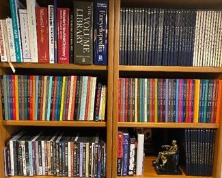 Large selection of books (many automobile and nautical) and DVDs.