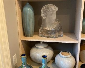 Excellent selection of pottery, glass and home decor, including many signed pieces.