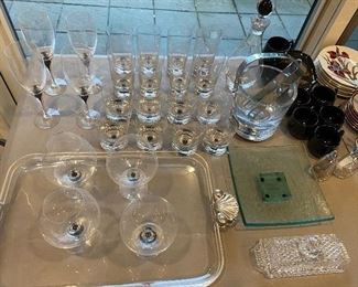 Orrefors Intermezzo Black Teardrop Wine Glass and Tumblers