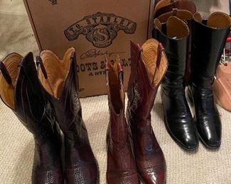 T.O. Stanley, Lucchese Black Alligator Cow Boy Boots