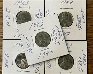 1943 WWII Steel Wheat Pennies