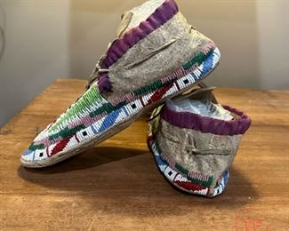 Early 19th Century Plain Indian Beaded Moccasins