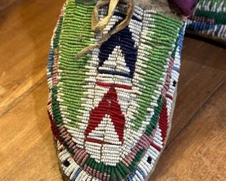 Early 19th Century Plain Indian Beaded Moccasins