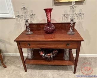 Antique Side Table with Inlay