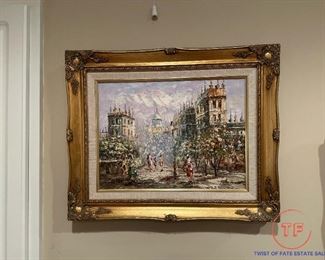 Original Oil on Canvas - Paris Street Scene Signed WINKLER