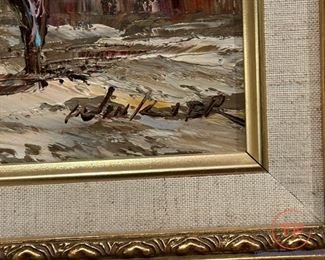 Original Oil on Canvas - Paris Street Scene Signed WINKLER