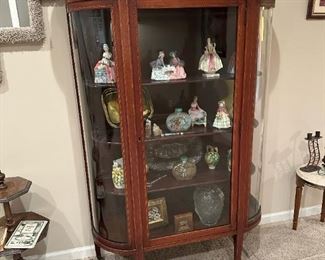Antique Curio Cabinet with Inlay