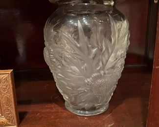 VERLYS Frosted and Clear Sunflower Vase