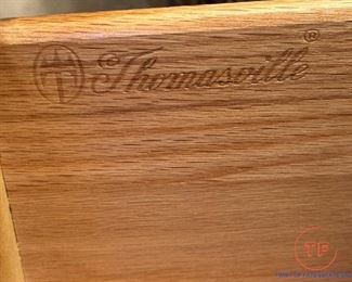 Thomasville Chinese Style Two Drawer Side Table with Brass Accents