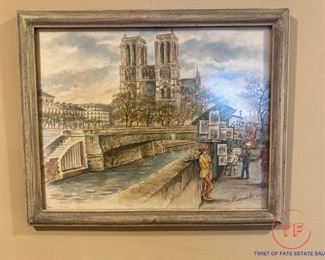 Signed Print "Paris - Notre Dame" by BERNADETTE VOZ