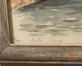 Signed Print "Paris - Notre Dame" by BERNADETTE VOZ