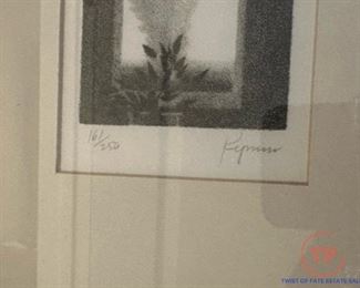 1970s Robert Kipniss Signed & Numbered Original Lithograph "The Open Window"