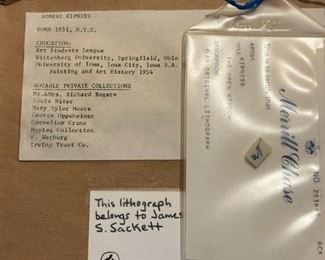 1970s Robert Kipniss Signed & Numbered Original Lithograph "The Open Window"