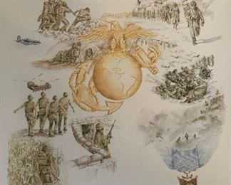 Limited Edition "Uncommon Valor...The United States Marines" by BARBARA DELL RIDER - 949/1250