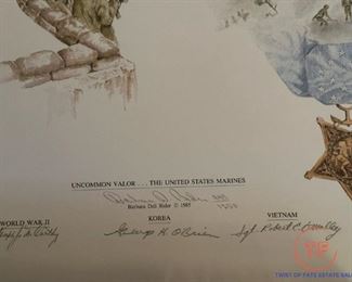 Limited Edition "Uncommon Valor...The United States Marines" by BARBARA DELL RIDER - 949/1250