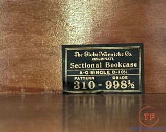 GLOBE - WERNICKE CO (D-10 1/4 Pattern 310 Grade 998 1/2) 3 Stack Barrister Bookcase with Bottom Drawer