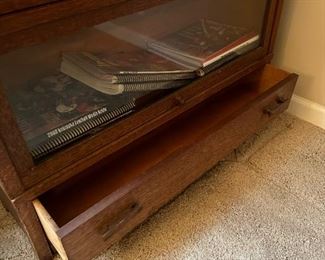 GLOBE - WERNICKE CO (D-10 1/4 Pattern 310 Grade 998 1/2) 3 Stack Barrister Bookcase with Bottom Drawer