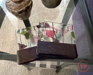 Signed Glass Art Coasters