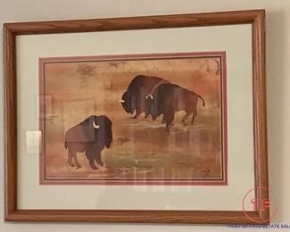 Original Signed Buffalo Art by DOLORES SMITH