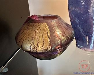 Signed Glass Art Vase by ROBERT EICKHOLT