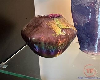 Signed Glass Art Vase by ROBERT EICKHOLT