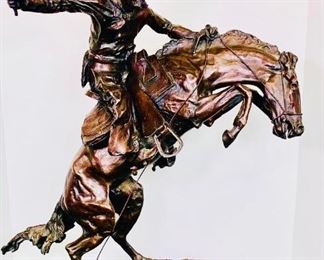 Fredric Remington Bronze Statue entitled  "Bronco Buster " 