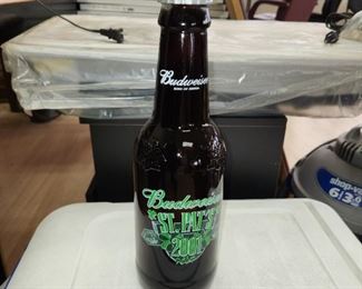 Budweiser collector glass bottles, 15" tall