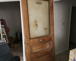 Antique, solid oak door. 87" tall x 39" wide x 1 3/4" thick