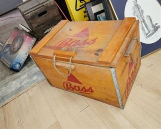 Bass beer wooden cooler