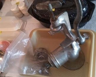 vintage meat grinder with all the working parts! 