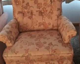 matching floral recliner with foot rest-like new!