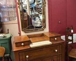 Love this dresser with glove boxes and marble insert.  Mirror is separate but goes beautifully with dresser