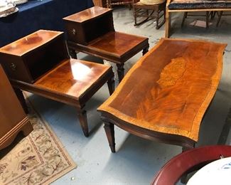 Love this Mid Century Coffee Table and two step back end tables. Beautiful design.