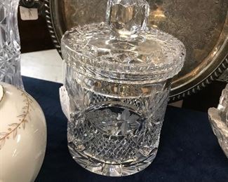 Cut Crystal Biscuit jar with lid