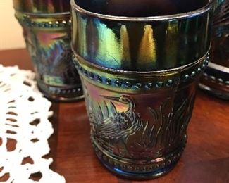 Carnival Pitcher and Glasses - Stork Pattern