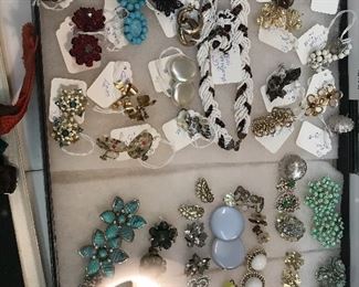 Wait until you see these beautiful vintage earrings.  The group on the left are stamped and individually priced