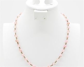 Glass Pink Bead Necklace
